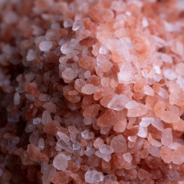 Pink mineral salt crystals